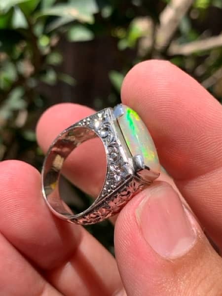 Natural Opal Ring - Opal Hand Made Silver Ring-  Silver Ring 4