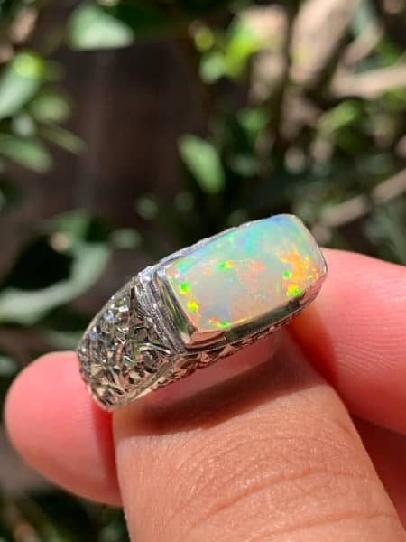 Natural Opal Ring - Opal Hand Made Silver Ring-  Silver Ring 6