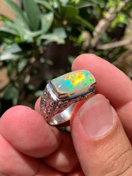 Natural Opal Ring - Opal Hand Made Silver Ring-  Silver Ring 7