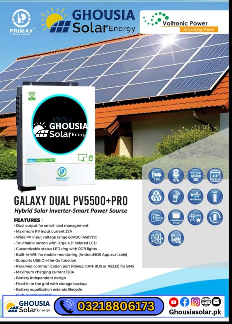 PRIMAX GALAXY SOLAR INVERTERS PV 7000 pro CROWN SOLARMAX 9