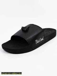 Black Camel Tassel slide slipper