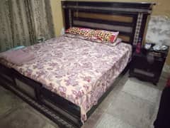 Pure Wood Dble Bed 33000,with 2 Sides tables