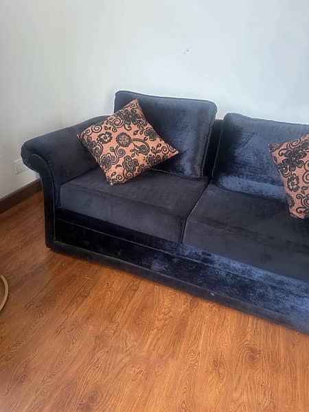 black premium velvet sofa set 3/2/1 1