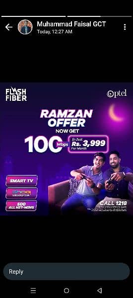 PTCL FLASH FIBER AND SMART TV (IP TV) 2