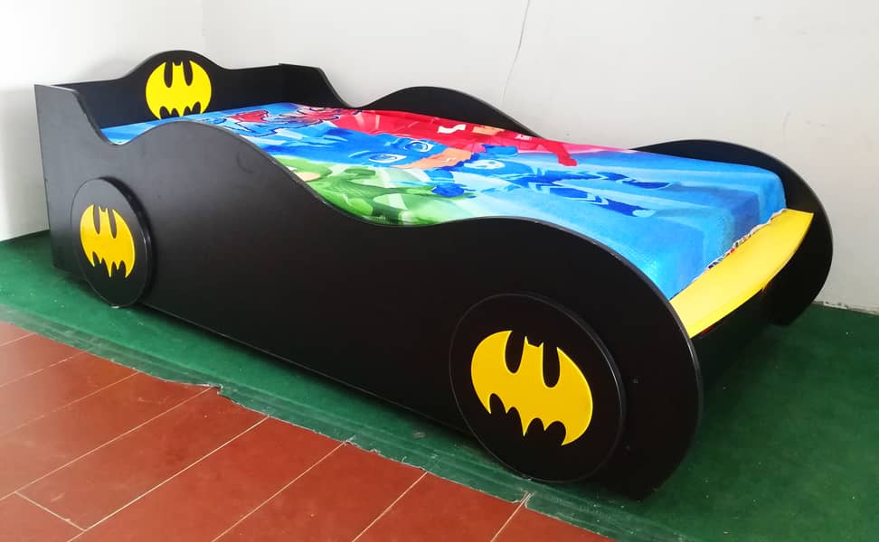 Boys Car Bed Batman shape with light for Bedroom Sale in Pakistan 2