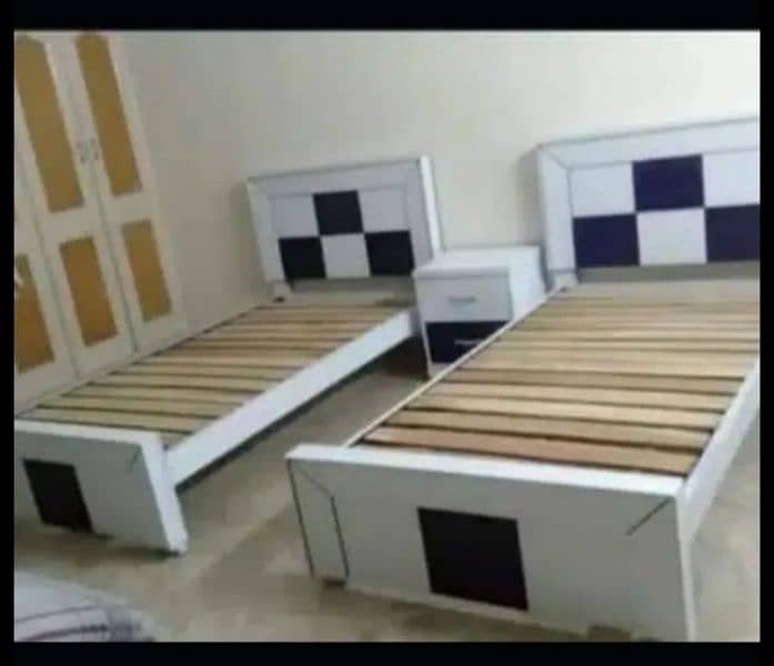 single bed, double bed, new single bed, bed, side table, dressing 4