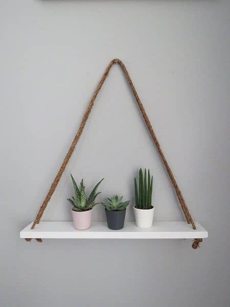 wall hanging decoration hanging rope shelf 0