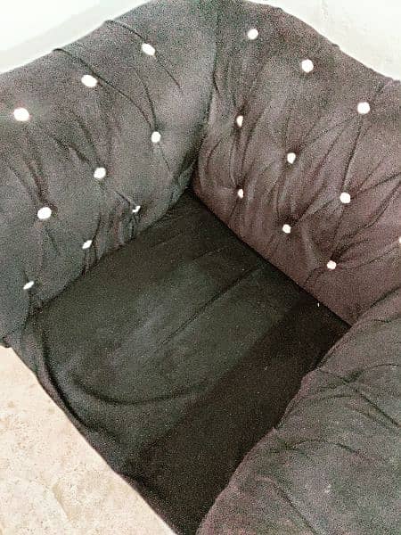 6 seater Black Velvet Sofa Set for sale 5