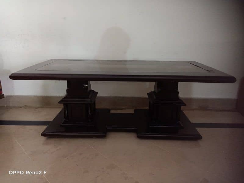 Elegant Wood Table Set with Glass Tops 2