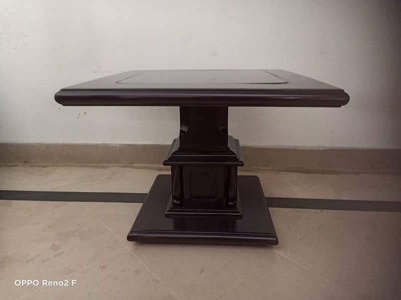 Elegant Wood Table Set with Glass Tops 7