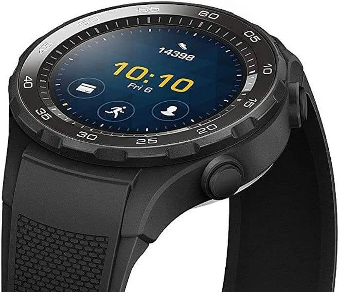 Huawei Watch 2 Sport Smartwatch - Ceramic Bezel - Carbon Black Strap 18