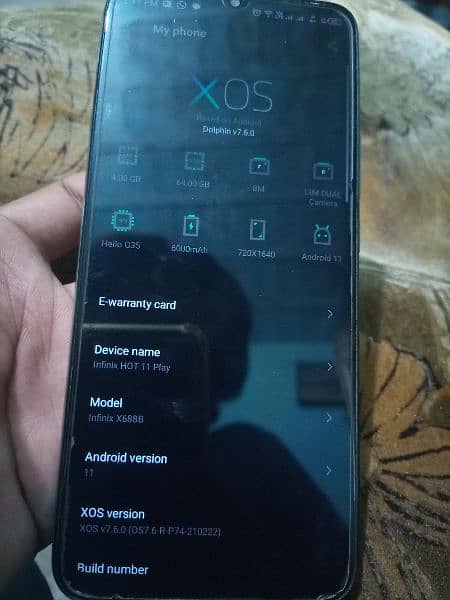 Infinix Hot 11 Play +box for sale 10/10 condition no scratch no crack. 9