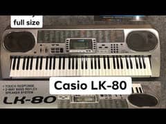 Casio LK-80 electronic keyboard. 73 keys. Lighted keys 0