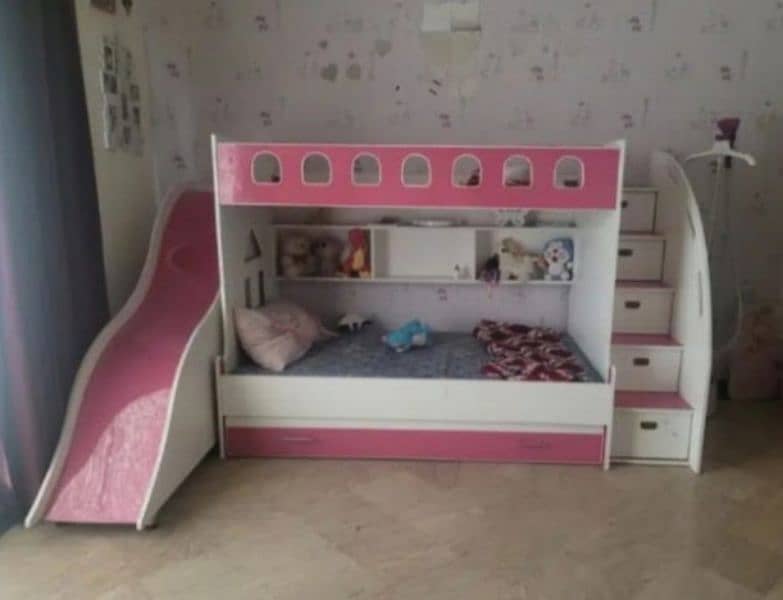 Double Decker Beds for kids with slide 0
