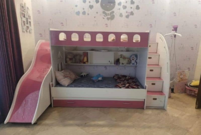 Double Decker Beds for kids with slide 1