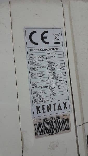 Kentax Split AC 1 ton, perfectly working. 1