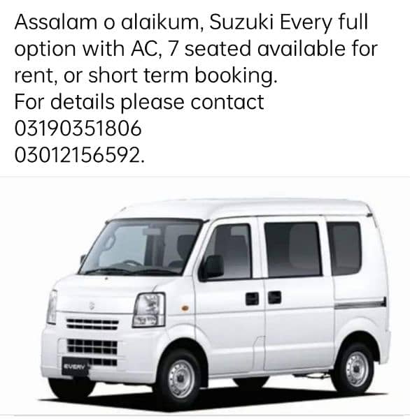 7 seater van with AC, for booking 1