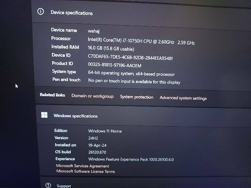 Dell G3 15 3500 gaming laptop RTX 2060 variant 144hz 1920x1080 display 4