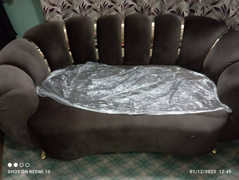 Two seater elegant fancy melon sofa for sale. 2