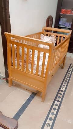 wooden baby cart with new matress