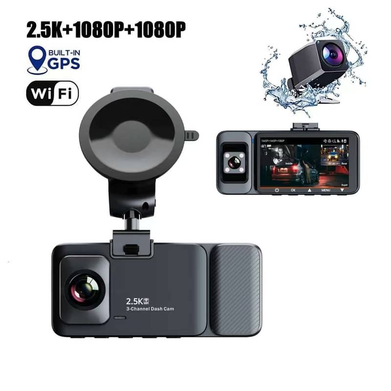 WDR Dashcam 3 Camera Lens Video Car DVR Full HD 1080P 13