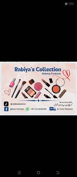 all makeup items available idelivery charges 250 5