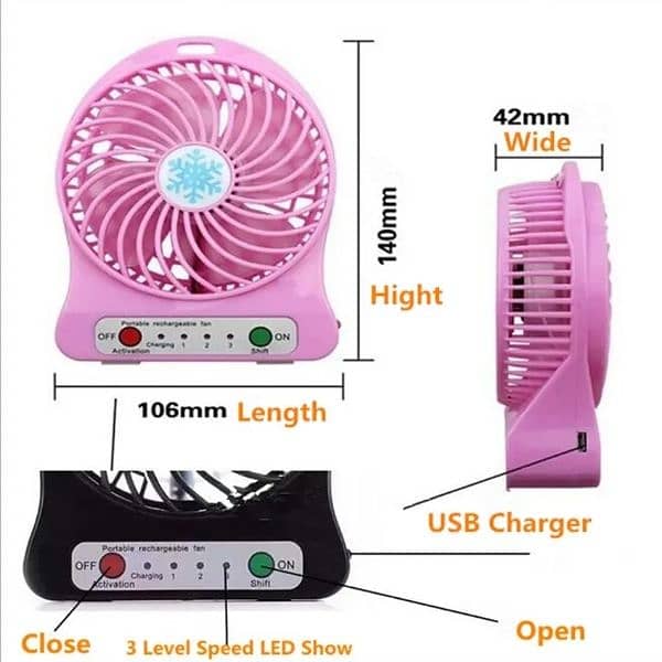 portable Mini charging fan delivery available all over Pakistan 7