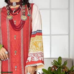 3 pcs safwa women lown Embroidered Unstitched suit