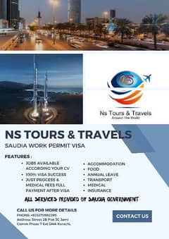 Saudia 2 years Work Permit/Job Visa Available From NS Travels & Tours