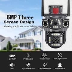 Speed-X Ptz Wifi Outdoor Security 3 Camera Lens, 3 Screen, Color Night