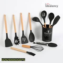 heat resistant slicon cookware spoon set pack Of 12