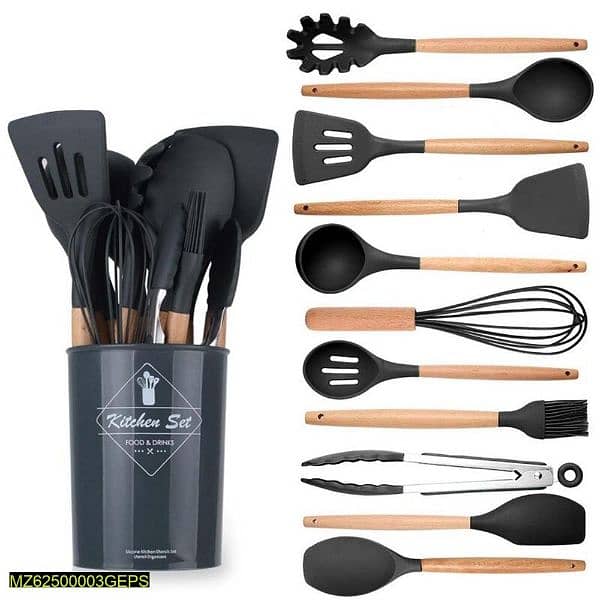 heat resistant slicon cookware spoon set pack Of 12 1