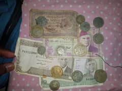 old currency note and coin available for sale