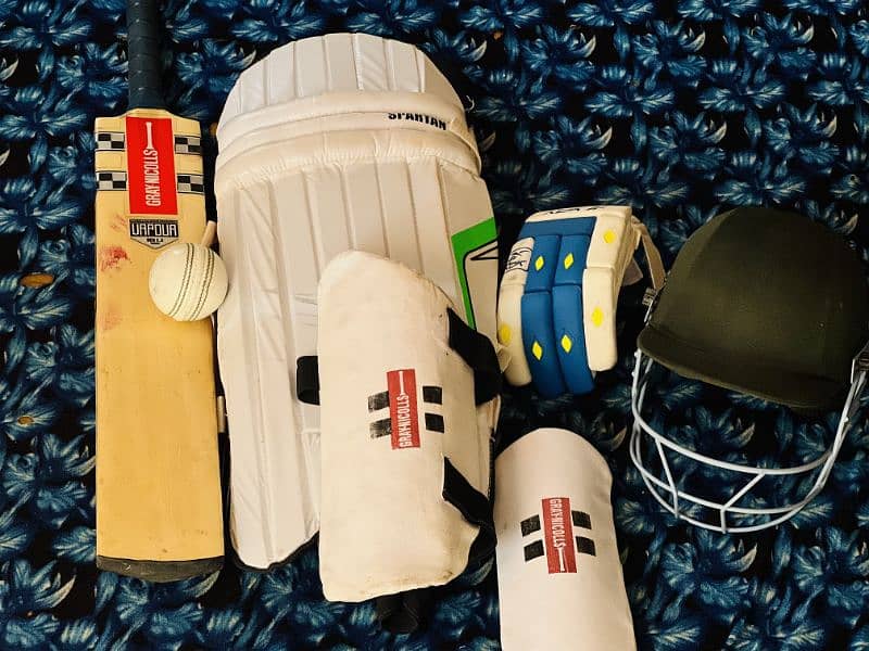 cricket kit  hard bal bat . glove's paid helmet 1