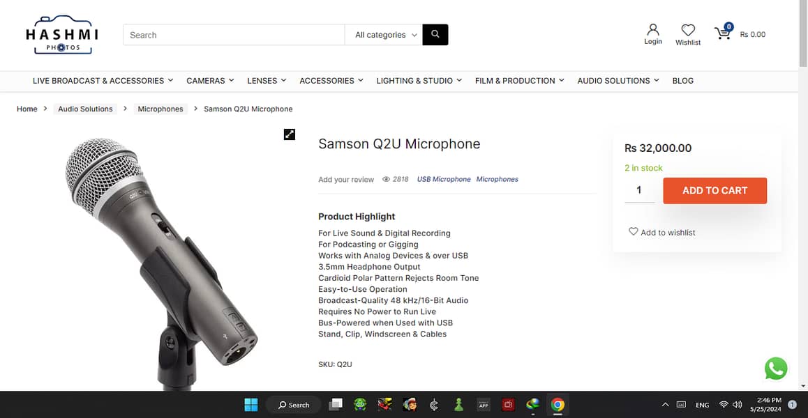 Samson Q2U USB/XLR Dynamic Microphone 8
