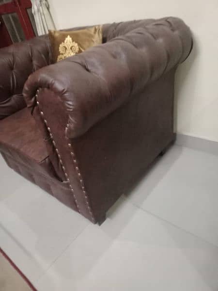 Leather seven seater sofa set including center table 8