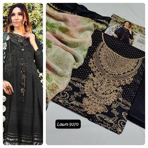 3pc lawn dresses embroided with chiffon/lawn doppta wholesale 4