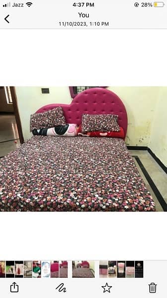 teenage girls bed with 2 side tables 2