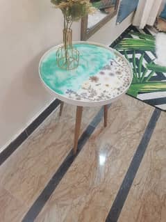 resin art table with pond theme design