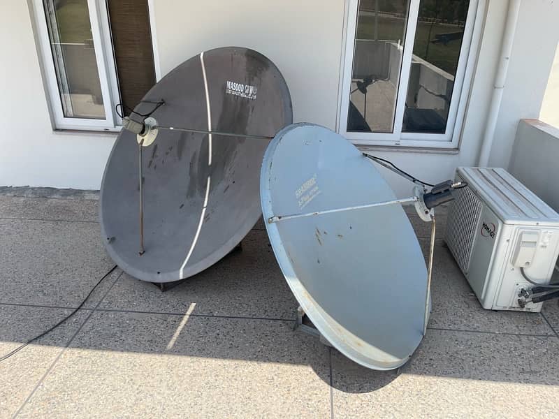 2 Dish antennas with tiger receiver and 2 LNBS 4