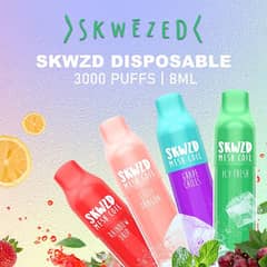 Skewdzed disposable 3000 puffs pods/ vape / vape available