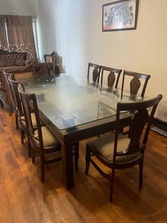 8 seater Dinning table Double glass