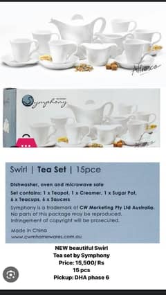 Symphony Swirl Tea Set 15 Pieces