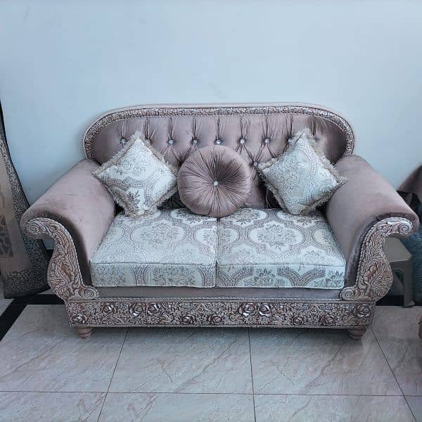 king Size Bed Set With TV Wall And 7 Seater Sofa Set. 5