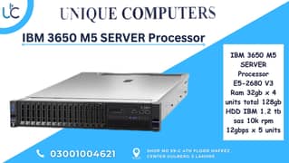 IBM 3650 M5 SERVER Processor E5-2680 V3 Ram 32gb x 4 units total 128gb