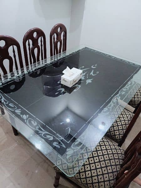 new condition dinning set six seater top glass for sale 1
