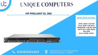 HP PROLIANT DL360 INTEL XEON 2.00 GHZ DUAL CORE 4 MB DUAL PROCESSOR 4 0