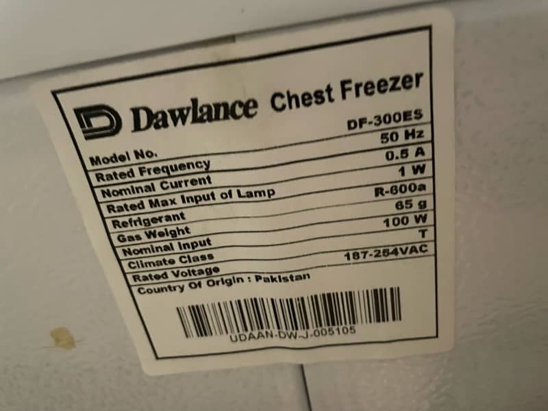 DF300ES dawlence deep freezer 8