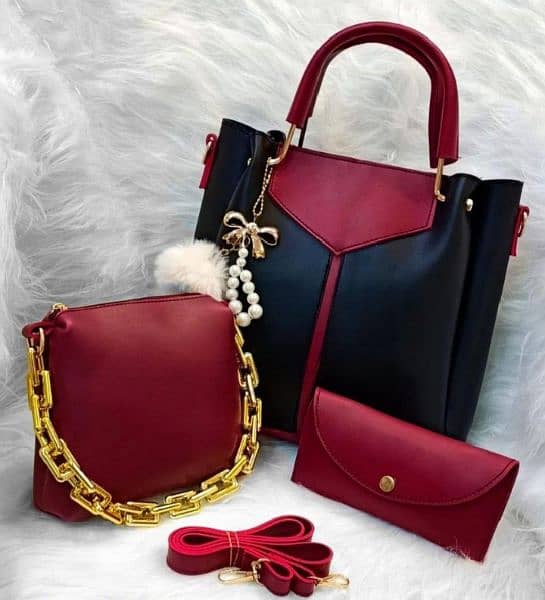 Pu Leather plain handbag for women 1