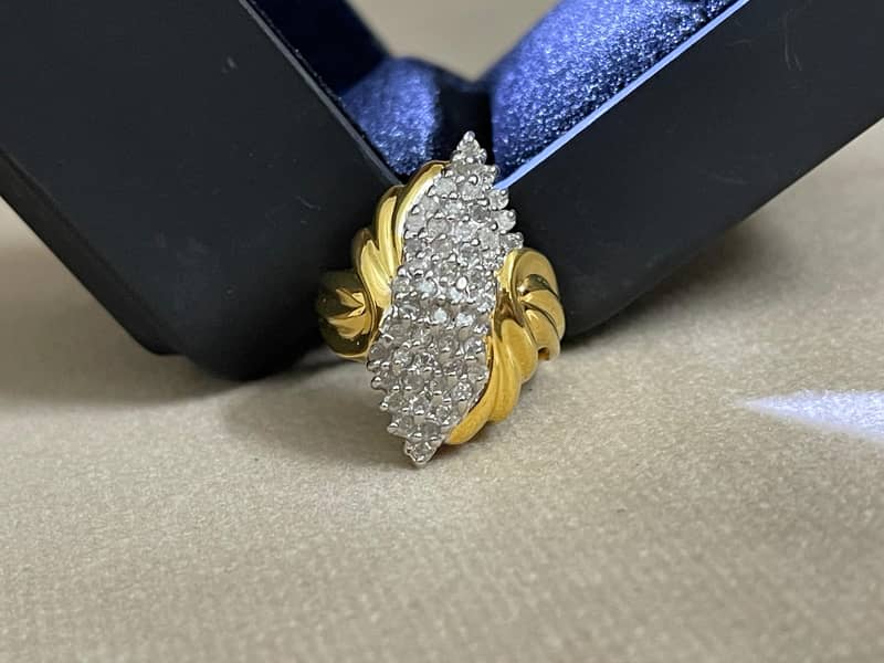 gold imported diamond ring with 1.5 crt Diamonds 1